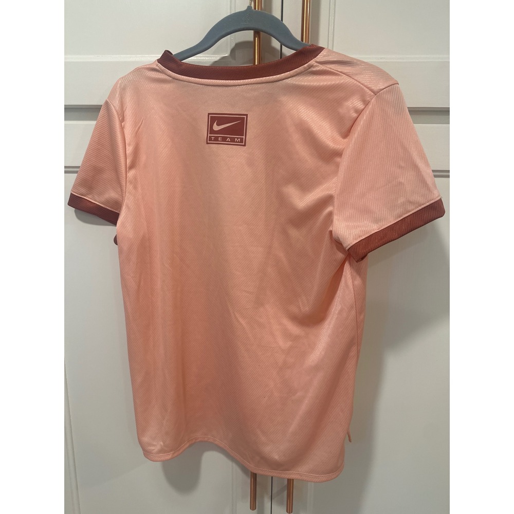Nike Dri FIT Team Peach Ringer T Shirt Womens Medium Athletic Top - Picture 4 of 6